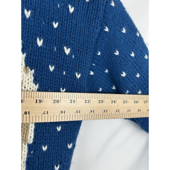 VINTAGE HAND KNIT GREATLAND APPAREL LARGE BLUE POLAR BEAR PULLOVER SWEATER - Picture 4 of 12